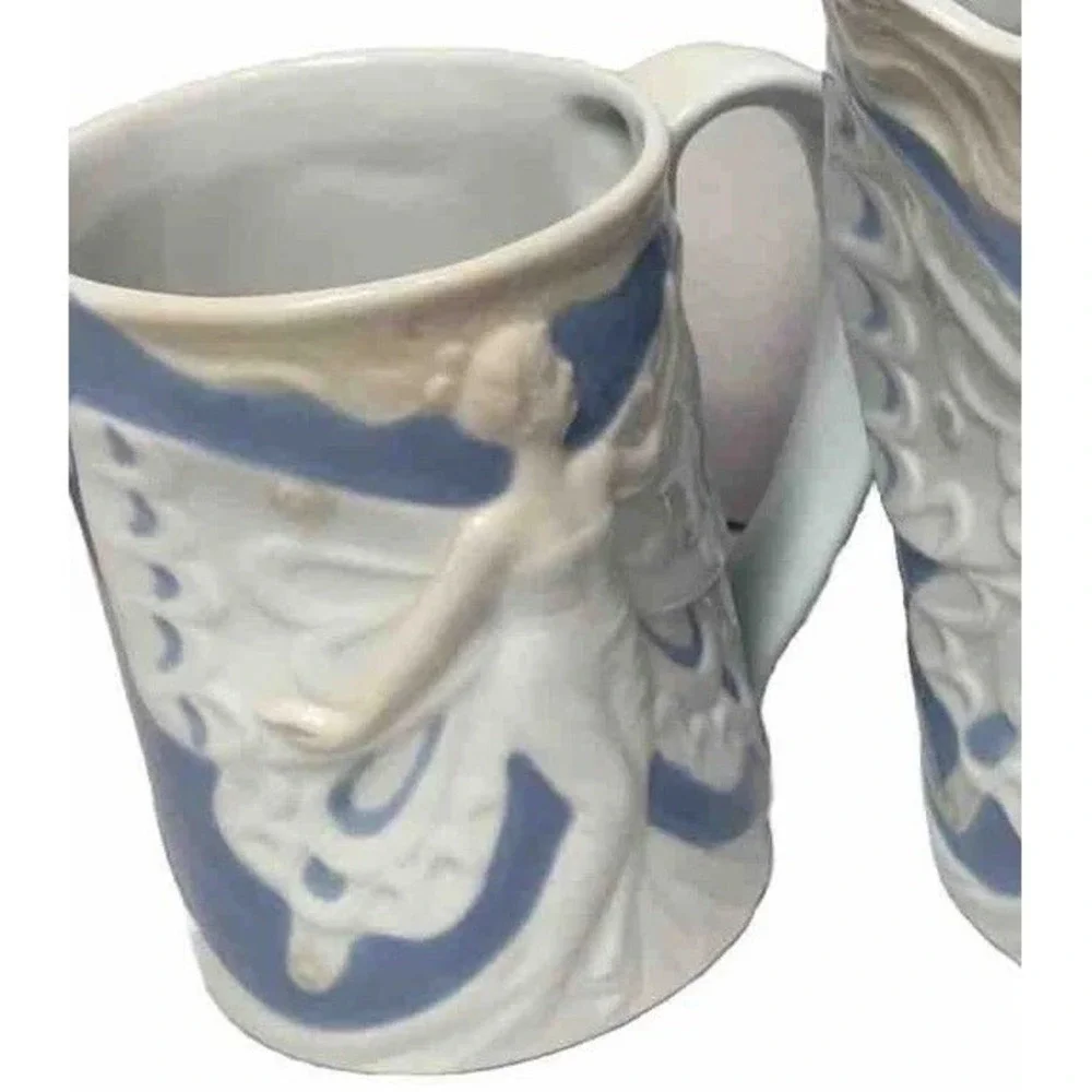 Vtg Winged Angel Fairy Mug Cup Fantasy Myth Theme by Dreamy Japan